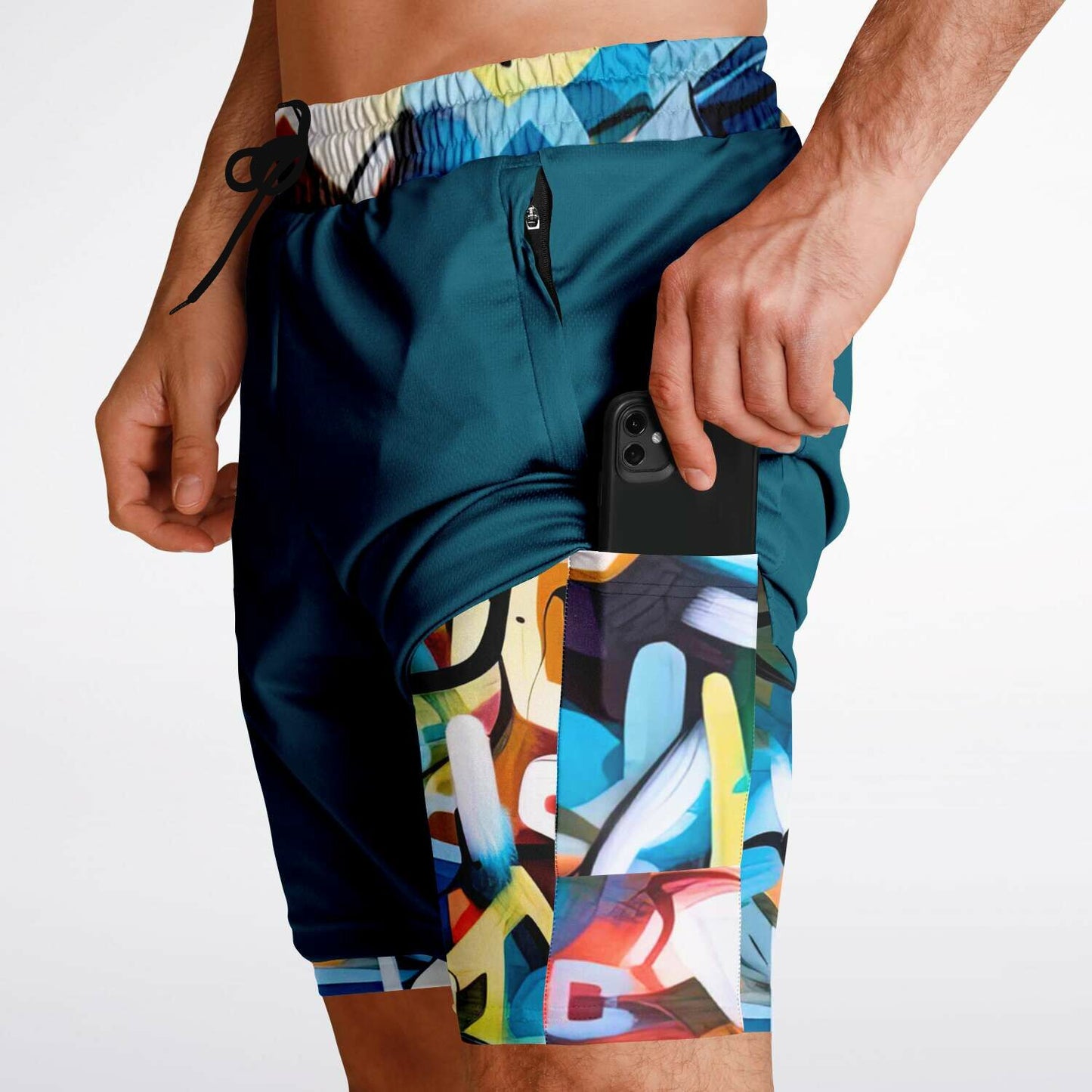 "One Stop" Basketball Unisex 2-in-1 Shorts - Blue