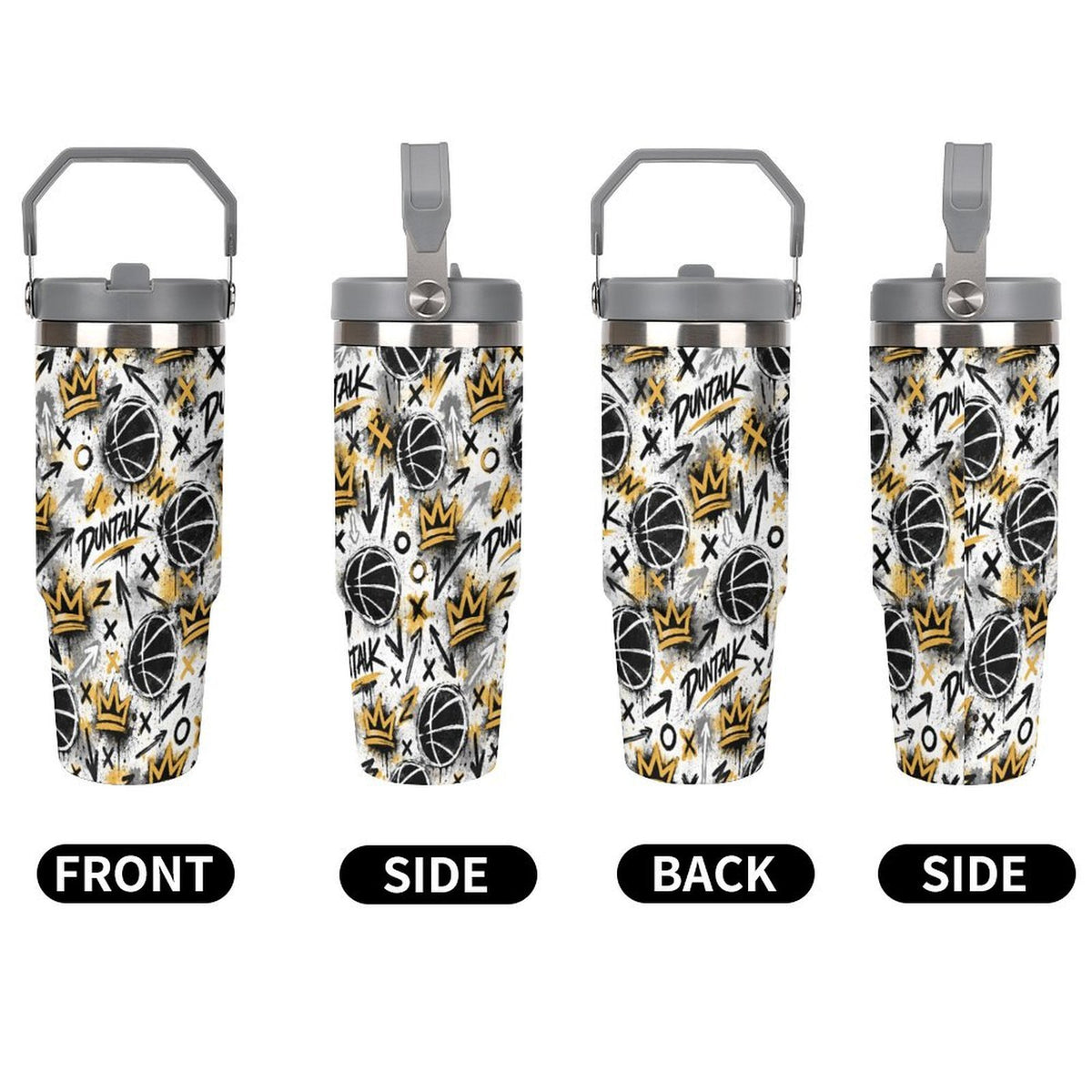 Crown Graffiti Tumbler - White/Gold