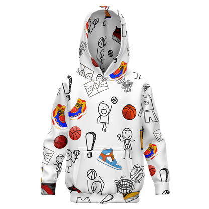 Duntalk "Streetball" Youth Basketball Hoodie - White