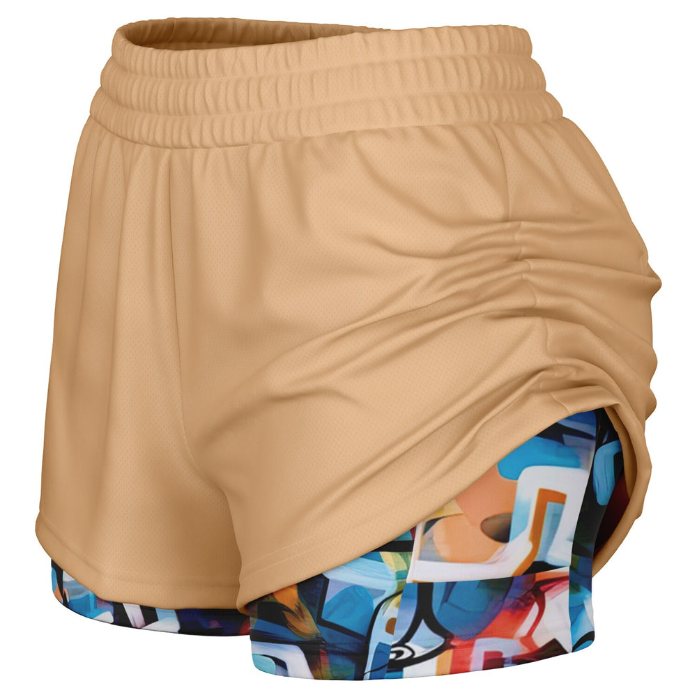 One Stop Women's 2-in-1 Shorts - Blue