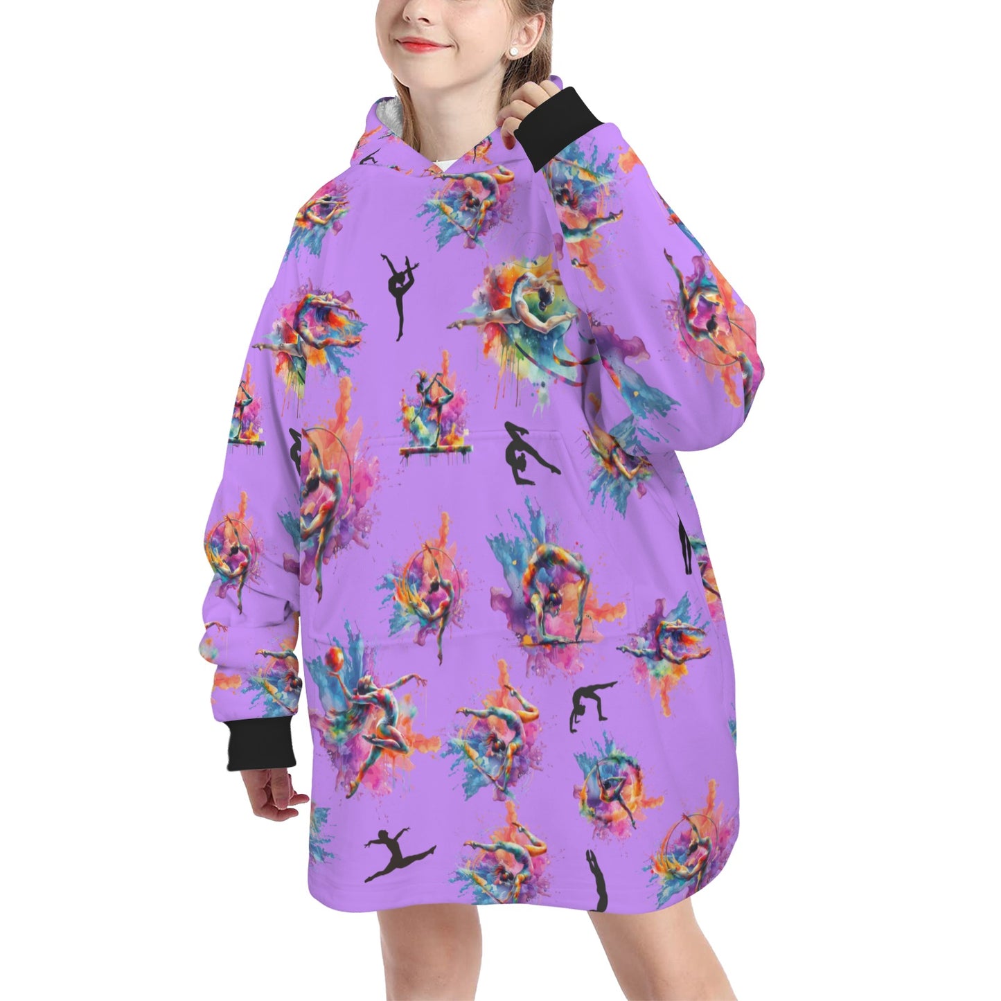 Custom Personalized Hoodie Blanket - Gymnastics