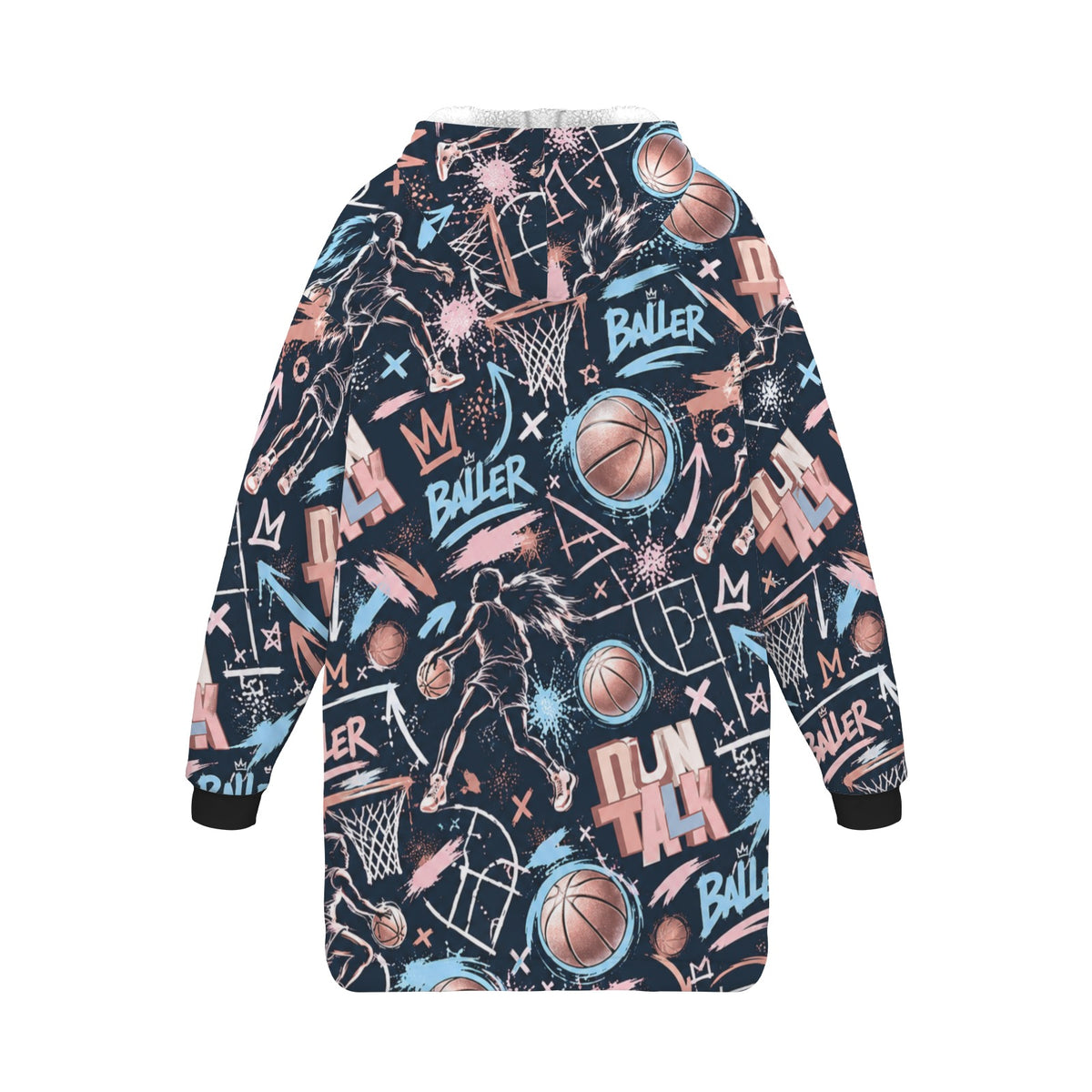 Sketchbook Blanket Hoodie - Navy/Pink