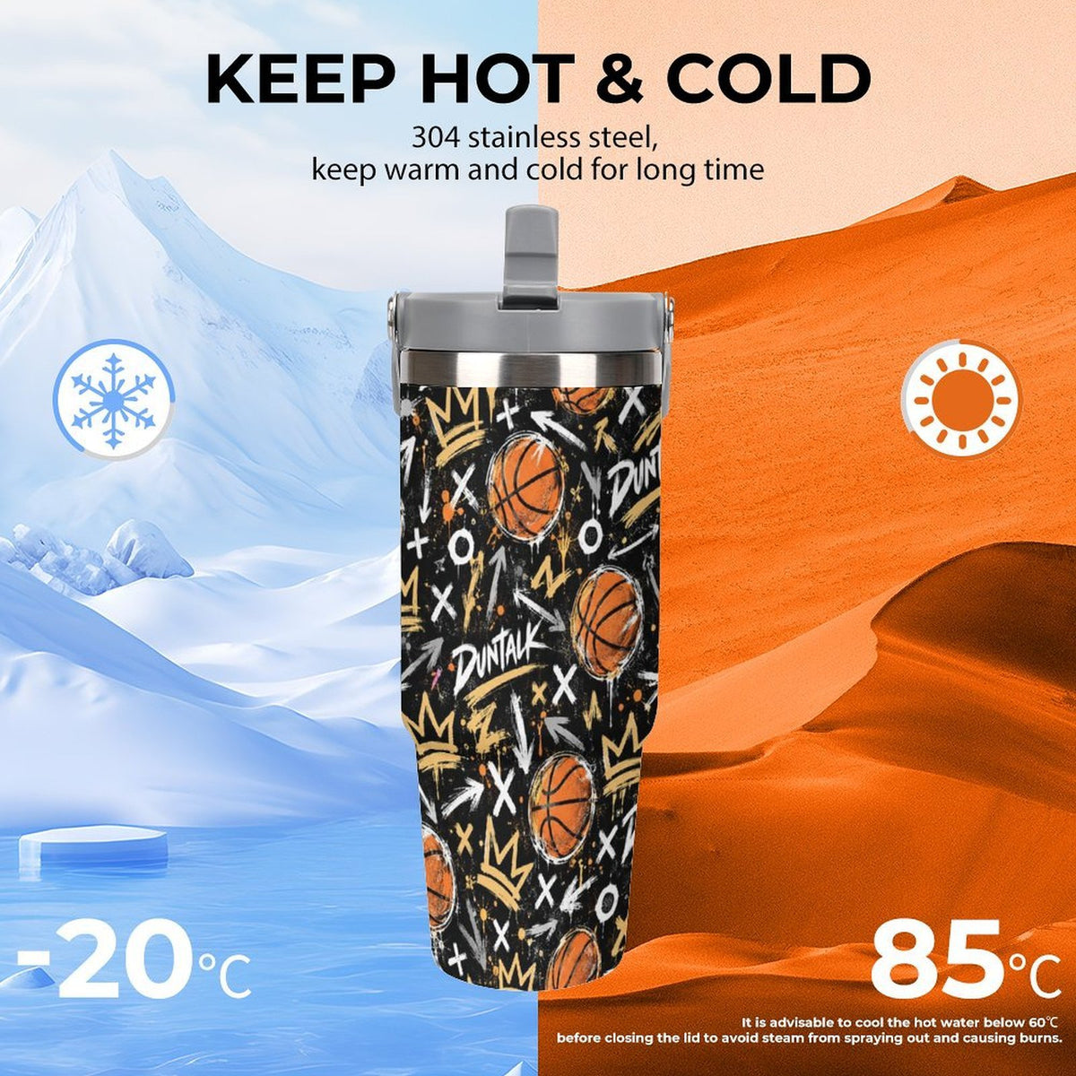 Crown Graffiti Tumbler - Black/Orange