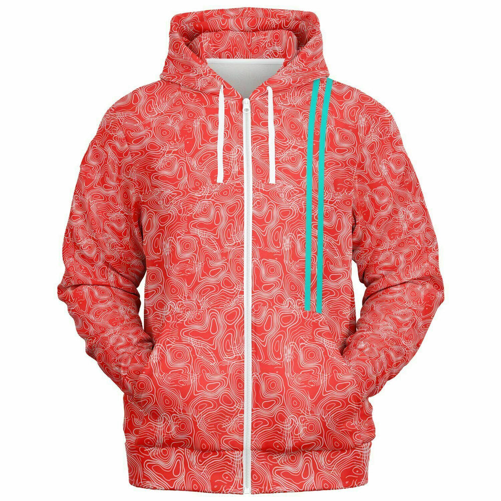 Duntalk "Splash" Basketball Zip-Up Hoodie - Red Subliminator