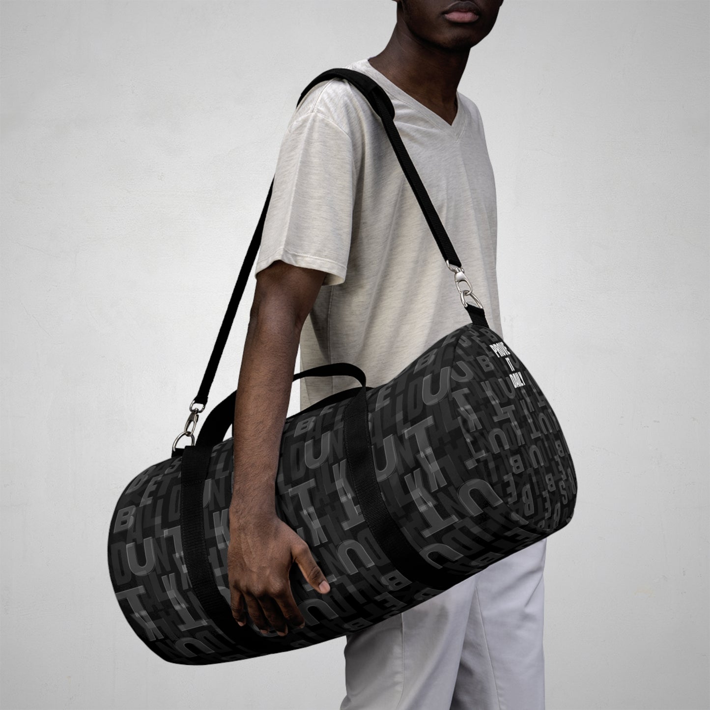 Court Vision Canvas Duffle Bag - Black/White
