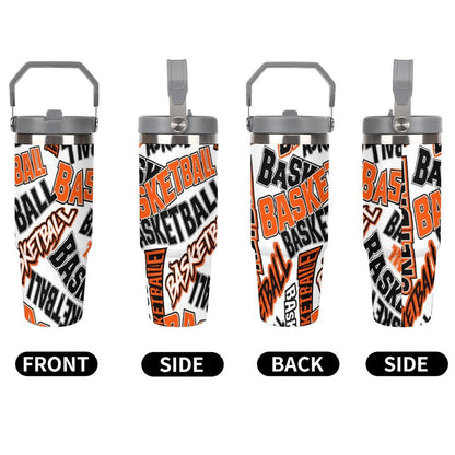 All Caps Tumbler - White/Orange