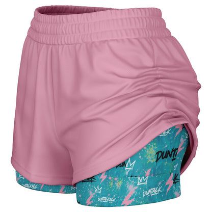 No Off Season 2 in 1 Womens Shorts Reverse Pink