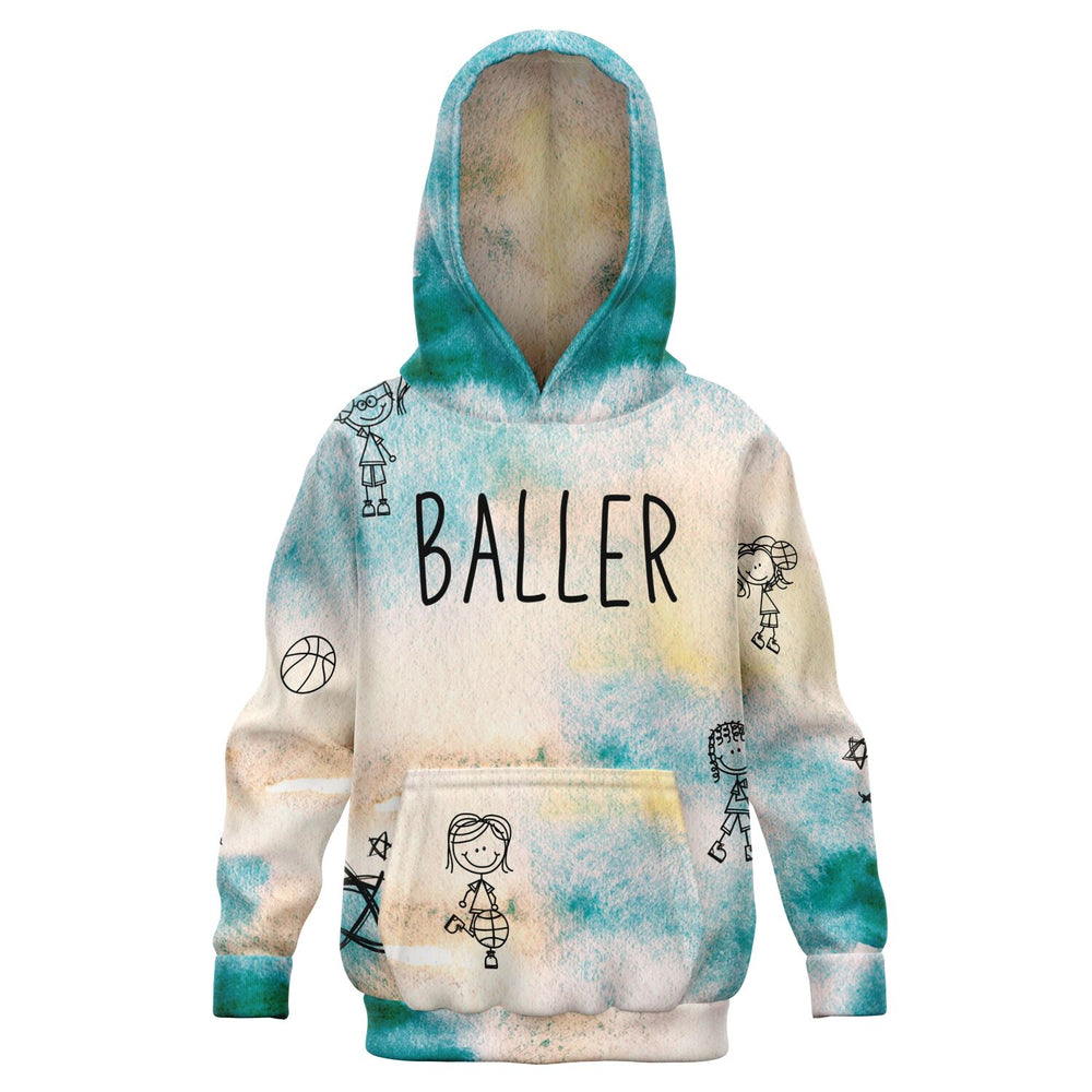 Duntalk "Doodle" Basketball Hoodie - Blue Subliminator