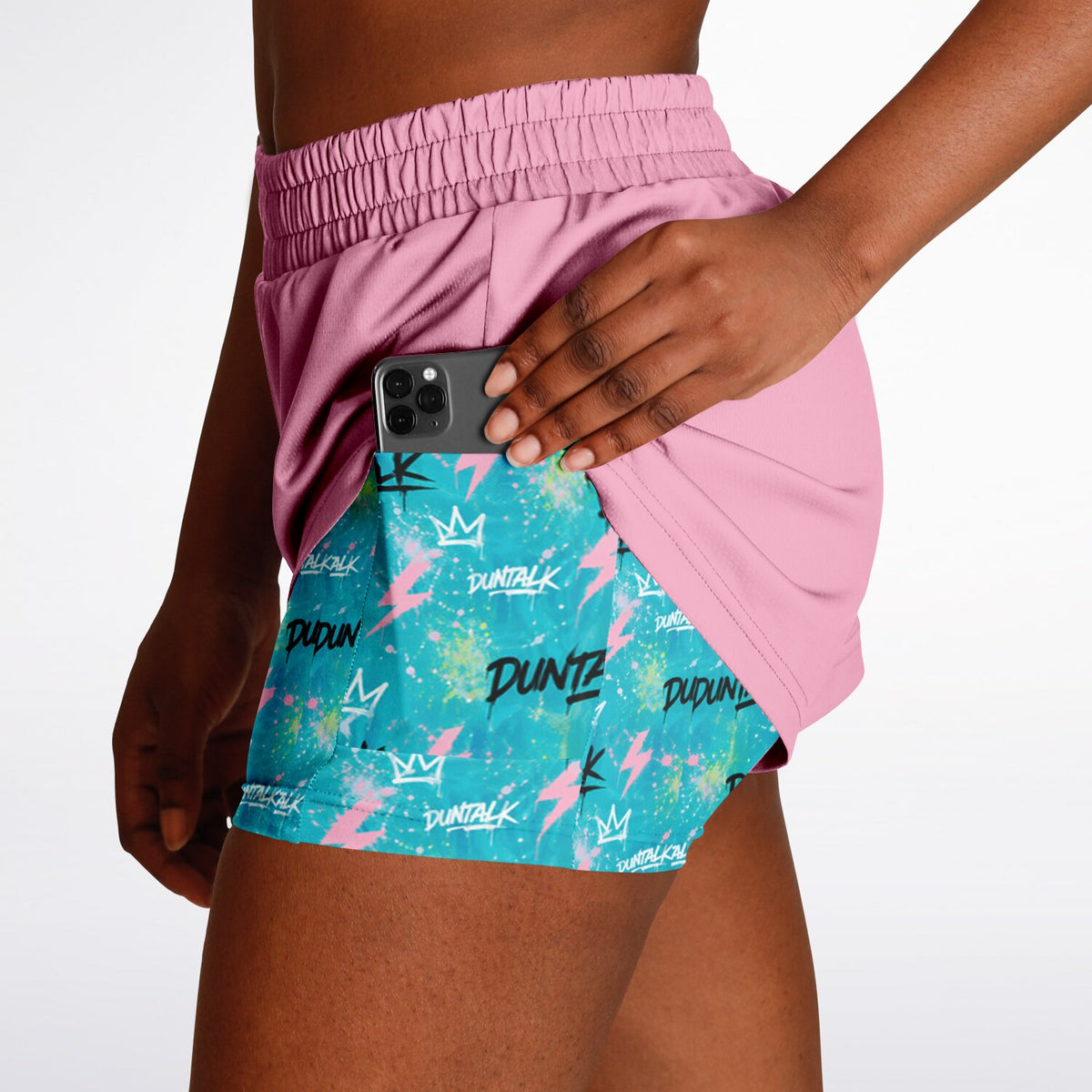 No Off Season 2 in 1 Womens Shorts Reverse Pink