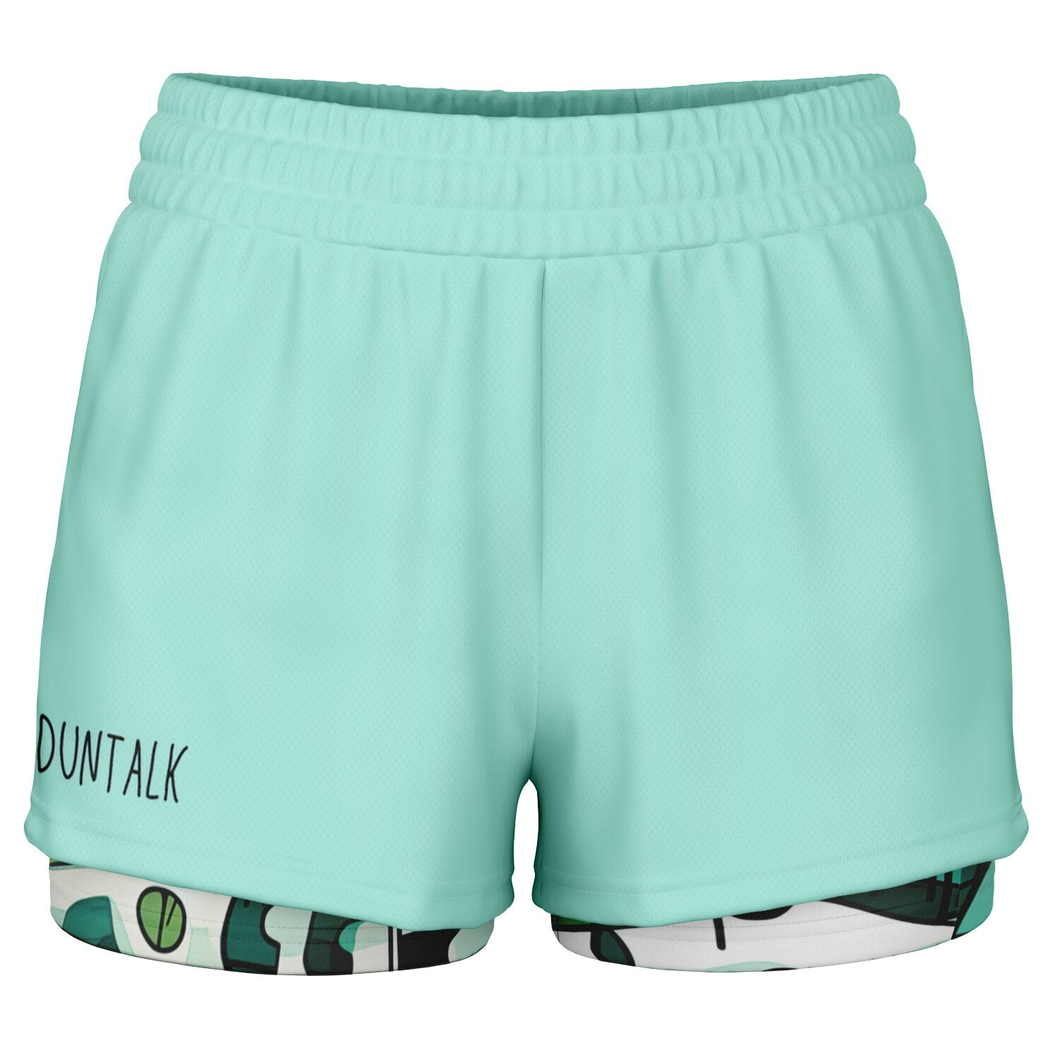 Duntalk "One Stop" Basketball Women's 2-in-1 Shorts - Mint Subliminator