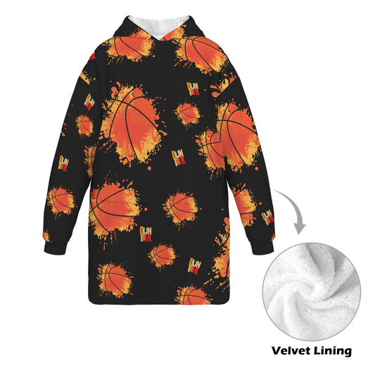 Youth Blanket Hoodie - Splatter Black