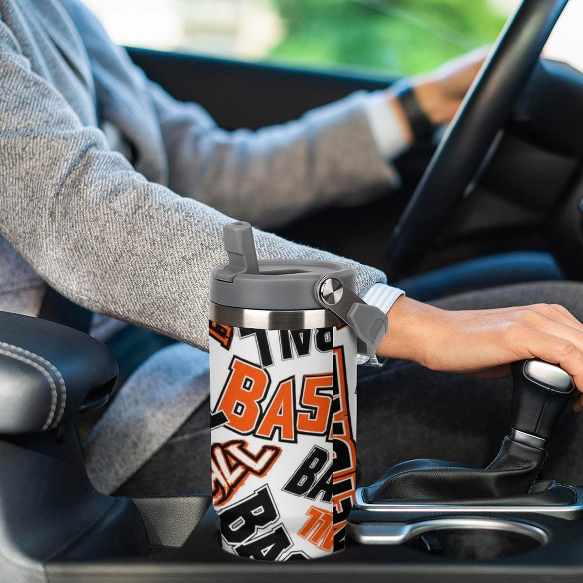 All Caps Tumbler - White/Orange