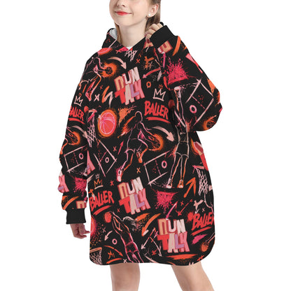 Sketchbook Blanket Hoodie - Black/Red