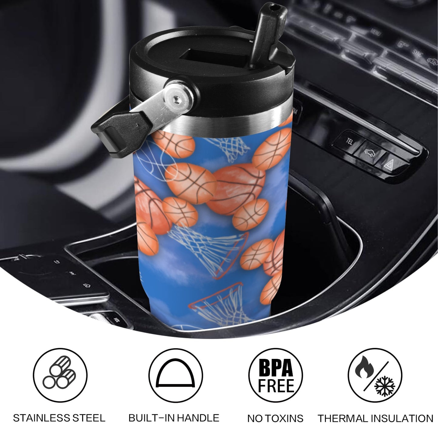 Duntalk Insulated Water Bottle - Basketball