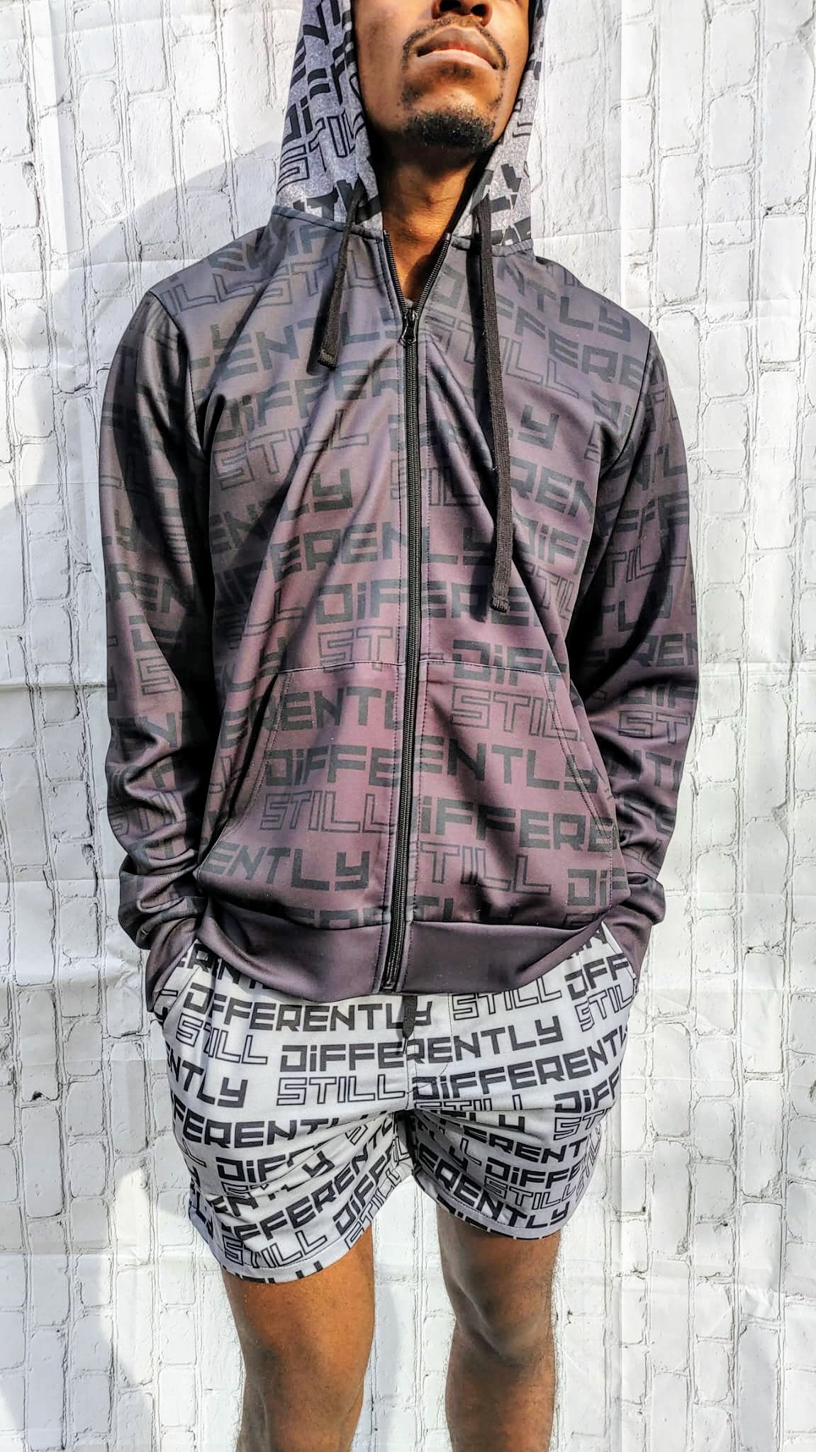 Duntalk "Differently" Zip Up Hoodie Jacket - Black