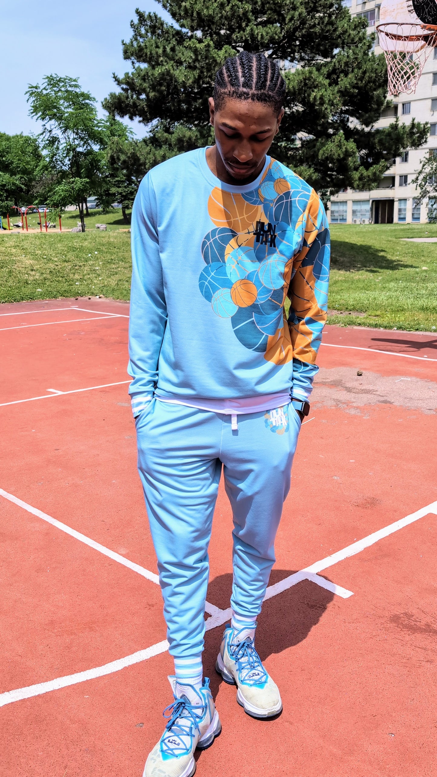 Duntalk "From The Logo" Basketball Sweatshirt - Blue Subliminator