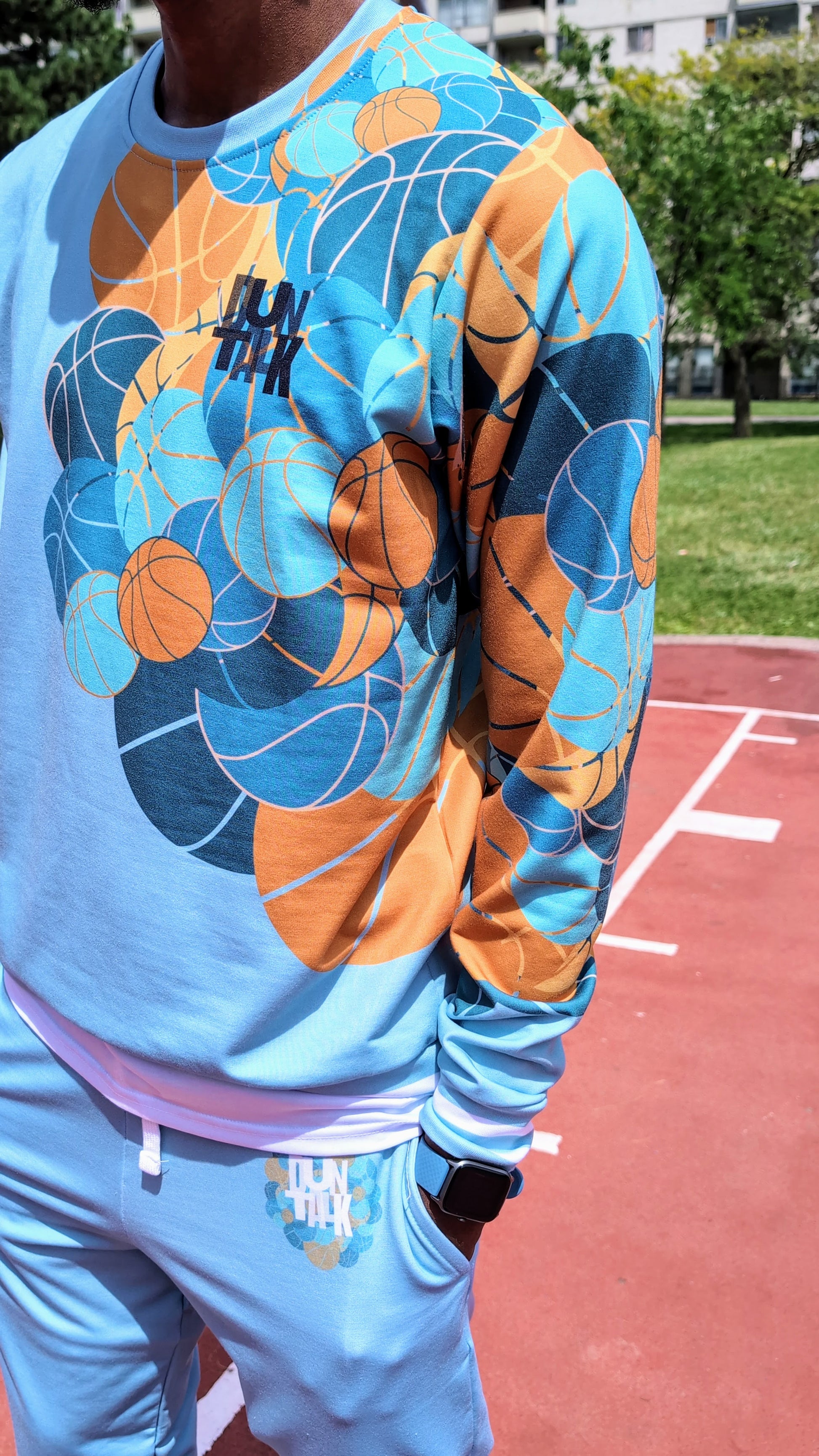 Duntalk "From The Logo" Basketball Sweatshirt - Blue Subliminator