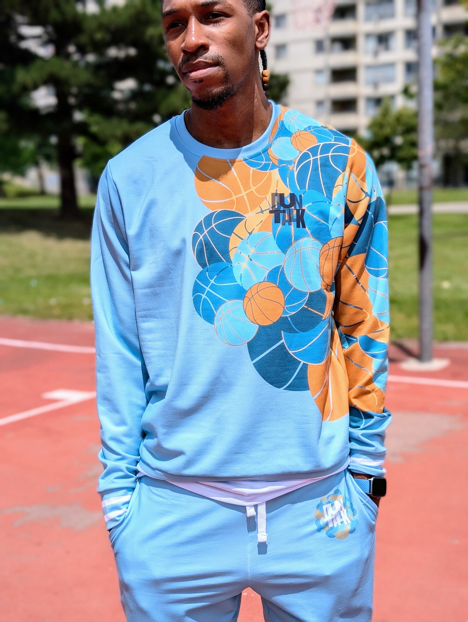 Duntalk "From The Logo" Basketball Sweatshirt - Blue Subliminator