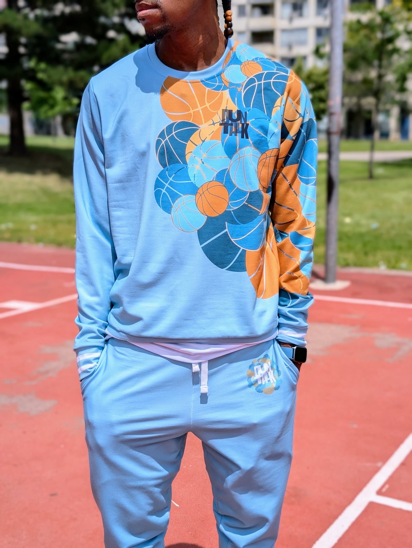 Duntalk "From The Logo" Basketball Sweatshirt - Blue Subliminator