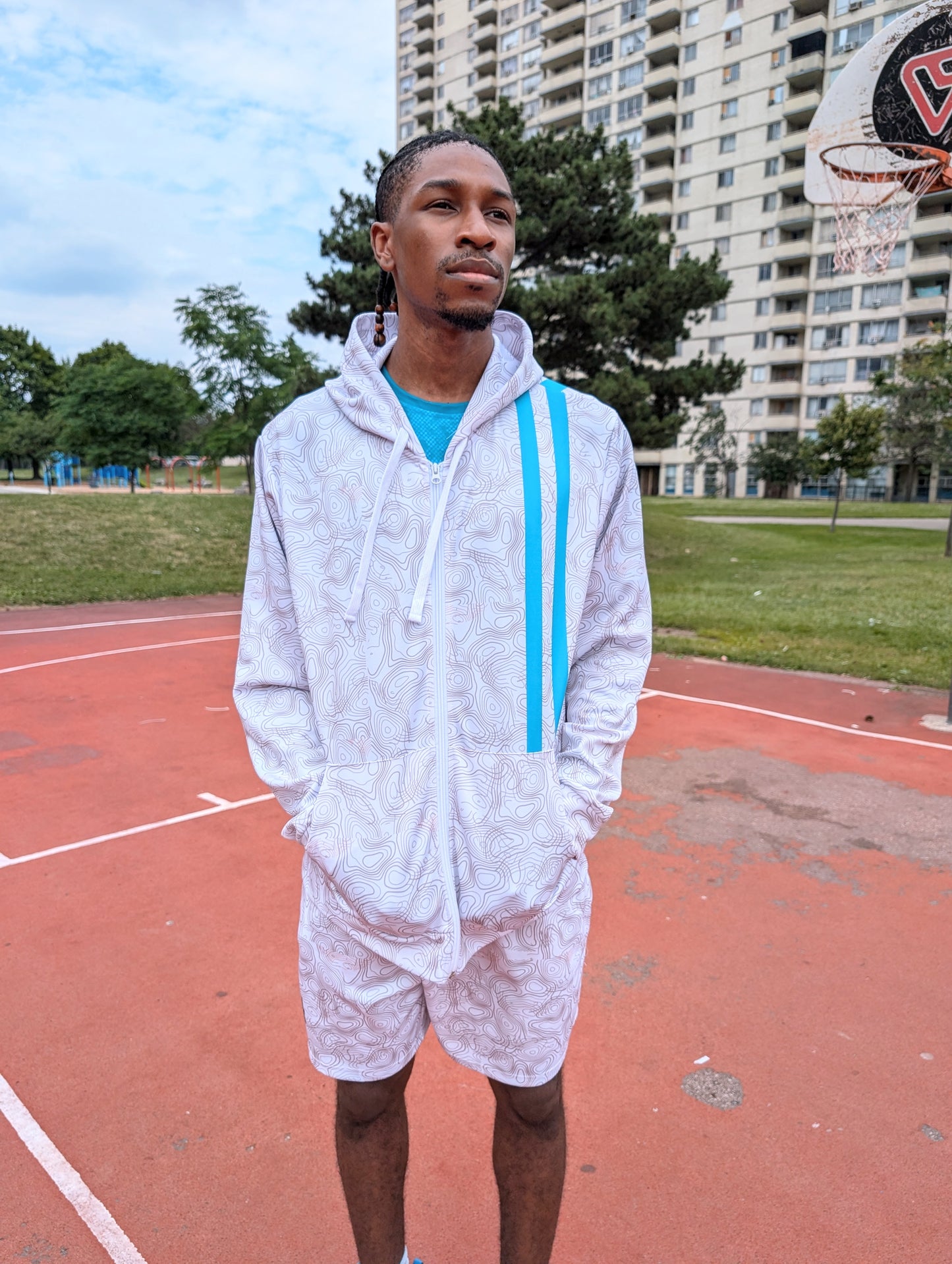 Duntalk "Splash" Basketball Mid Shorts - White Subliminator