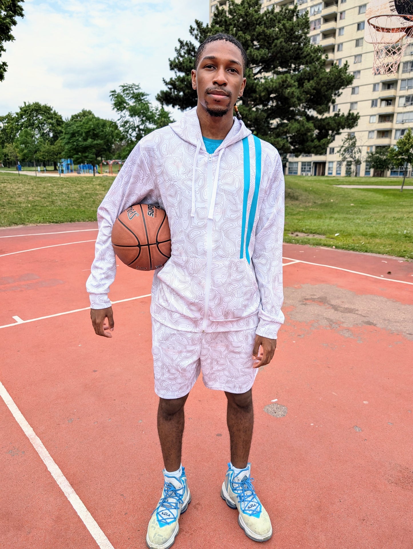 Duntalk "Splash" Basketball Mid Shorts - White Subliminator