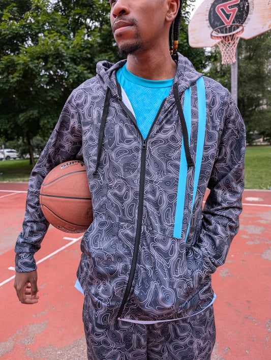 Duntalk "Splash" Basketball Zip-Up Hoodie - Black