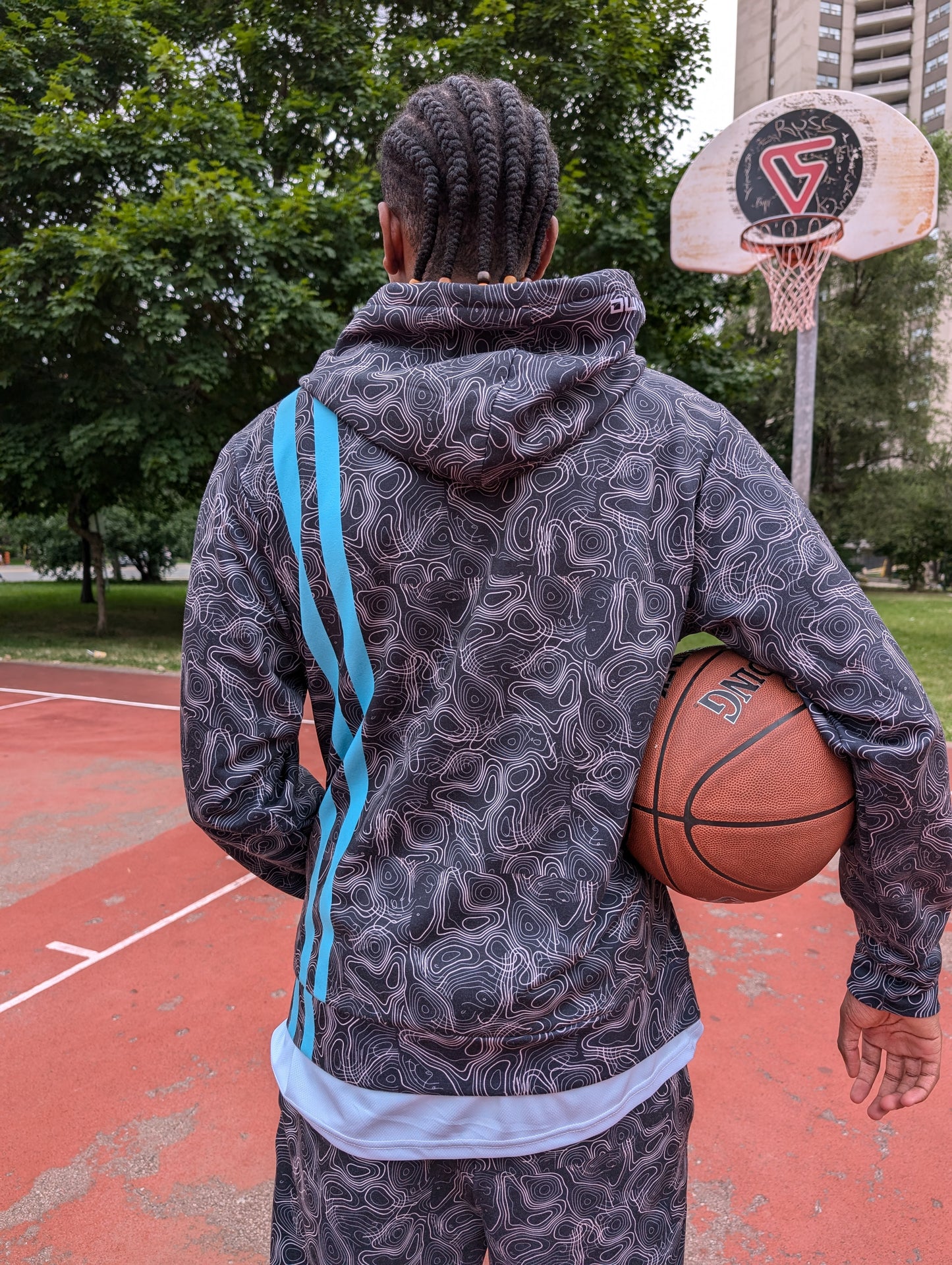 Duntalk "Splash" Basketball Zip-Up Hoodie - Black