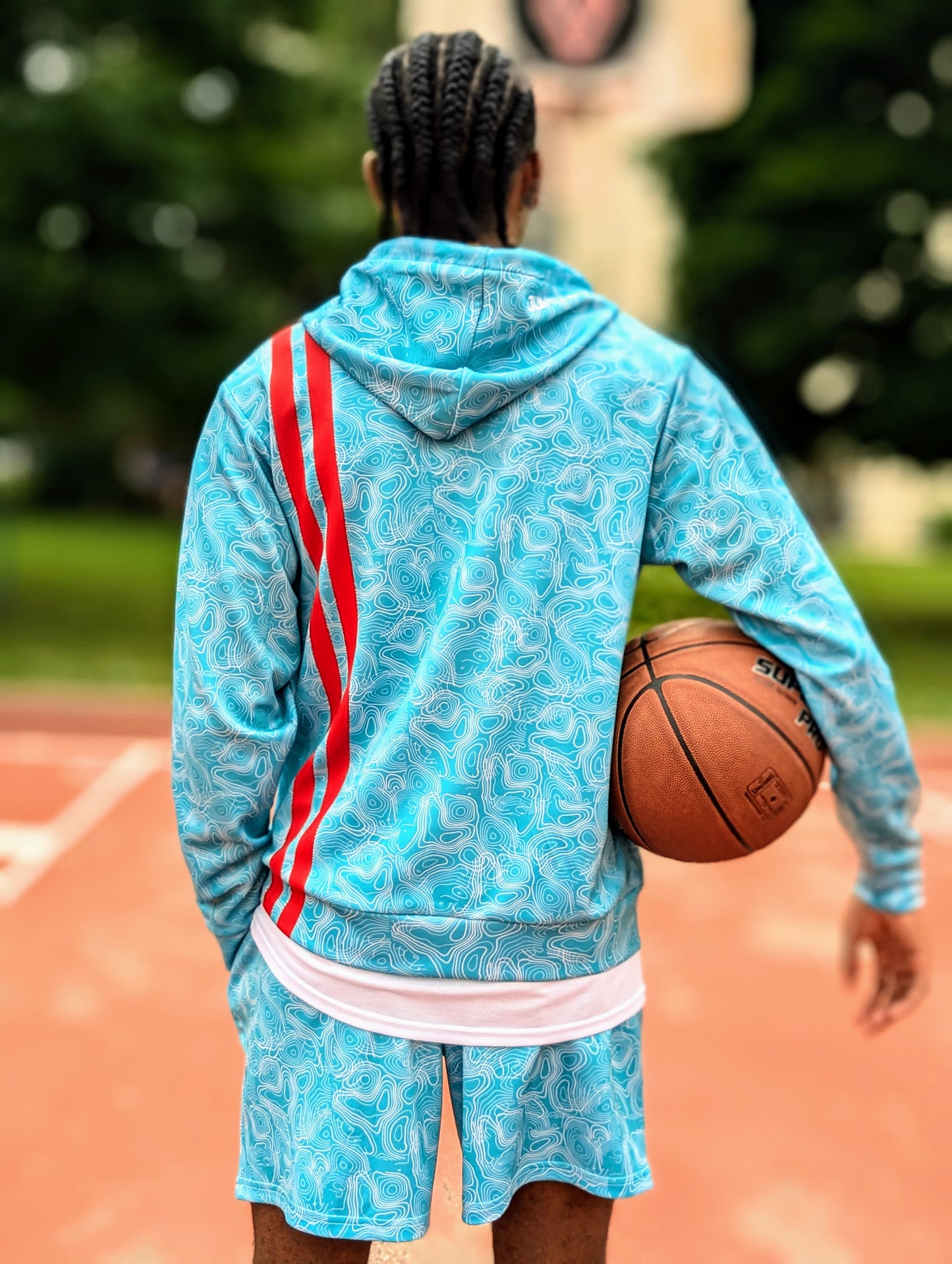 Duntalk "Splash" Basketball Zip-Up Hoodie - Aqua Subliminator