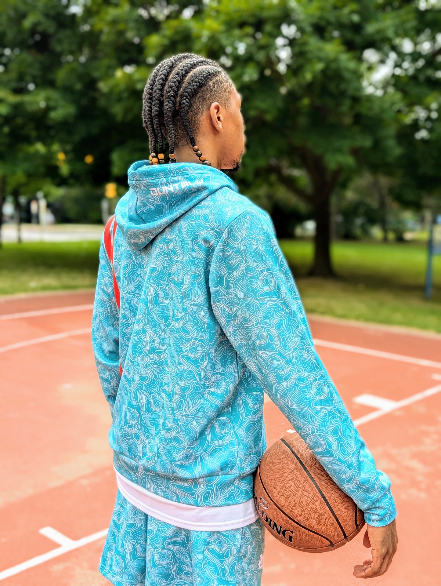 Duntalk "Splash" Basketball Zip-Up Hoodie - Aqua