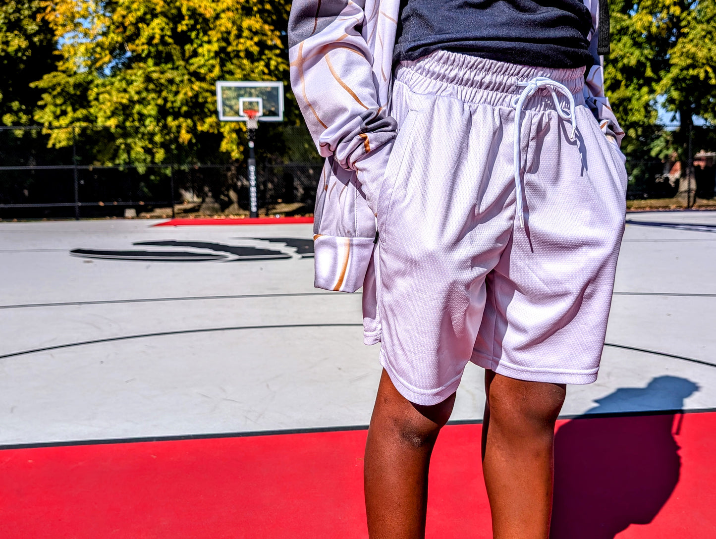 "Black Top" Unisex 2-in-1 Shorts - White