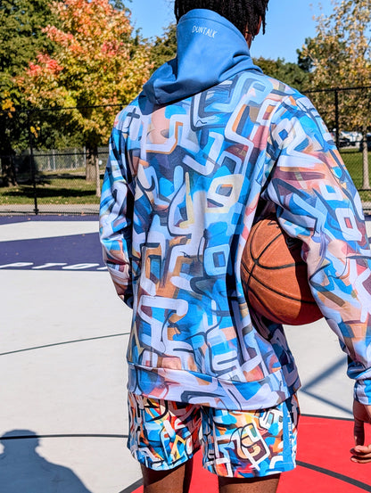 Duntalk "One Stop" Basketball Adult Hoodie - Blue