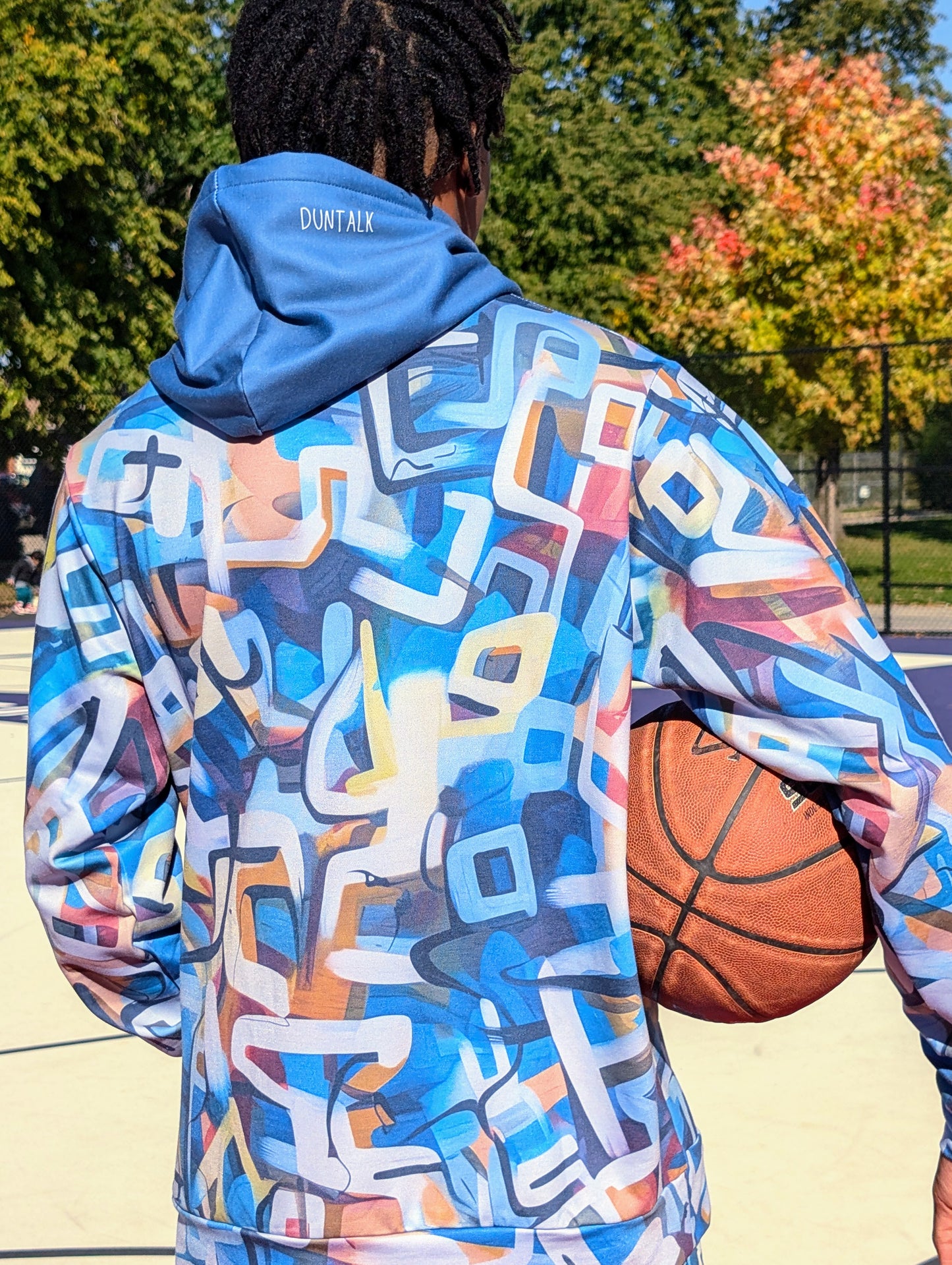 Duntalk "One Stop" Basketball Adult Hoodie - Blue