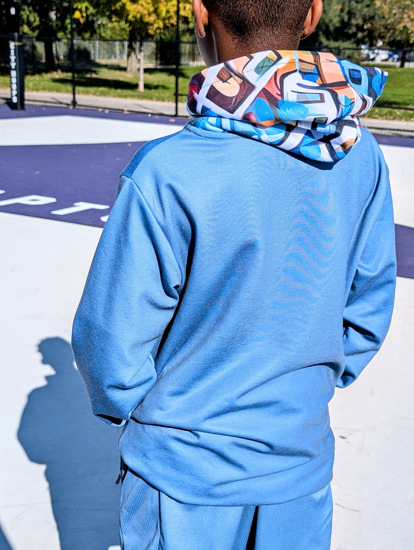 Duntalk "One Stop" Baskeball Youth Hoodie - Blue