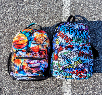 "Ball All Day" Basketball Backpack Large - Grey
