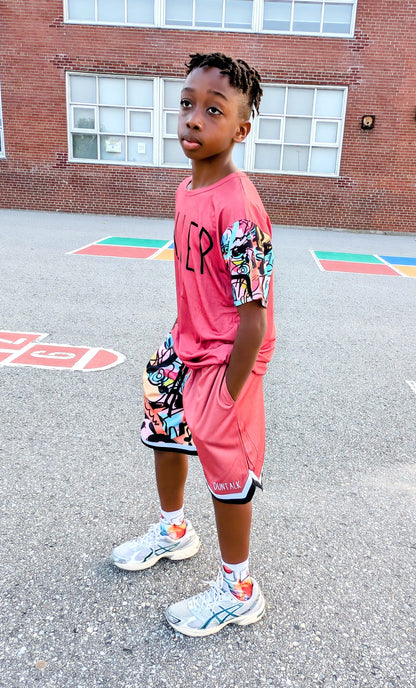 "One Stop" Basketball Classic Shorts - Mauve