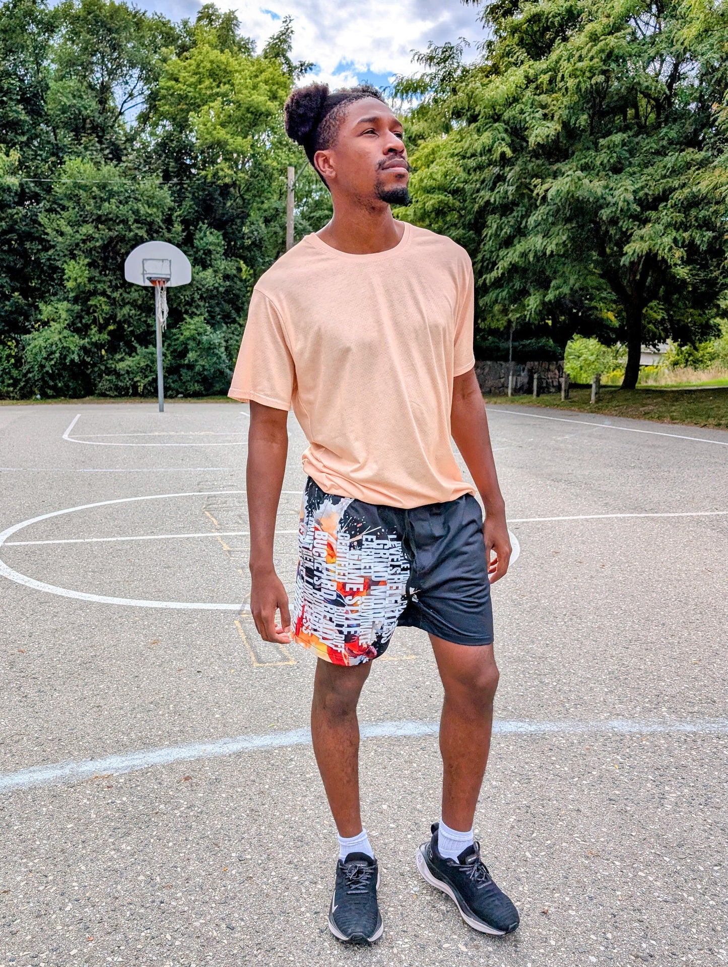 "Paint" Mid Shorts - Black