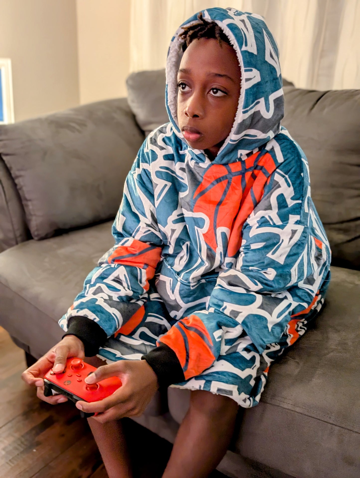 "Chill" Basketball Hoodie Blanket - Blue