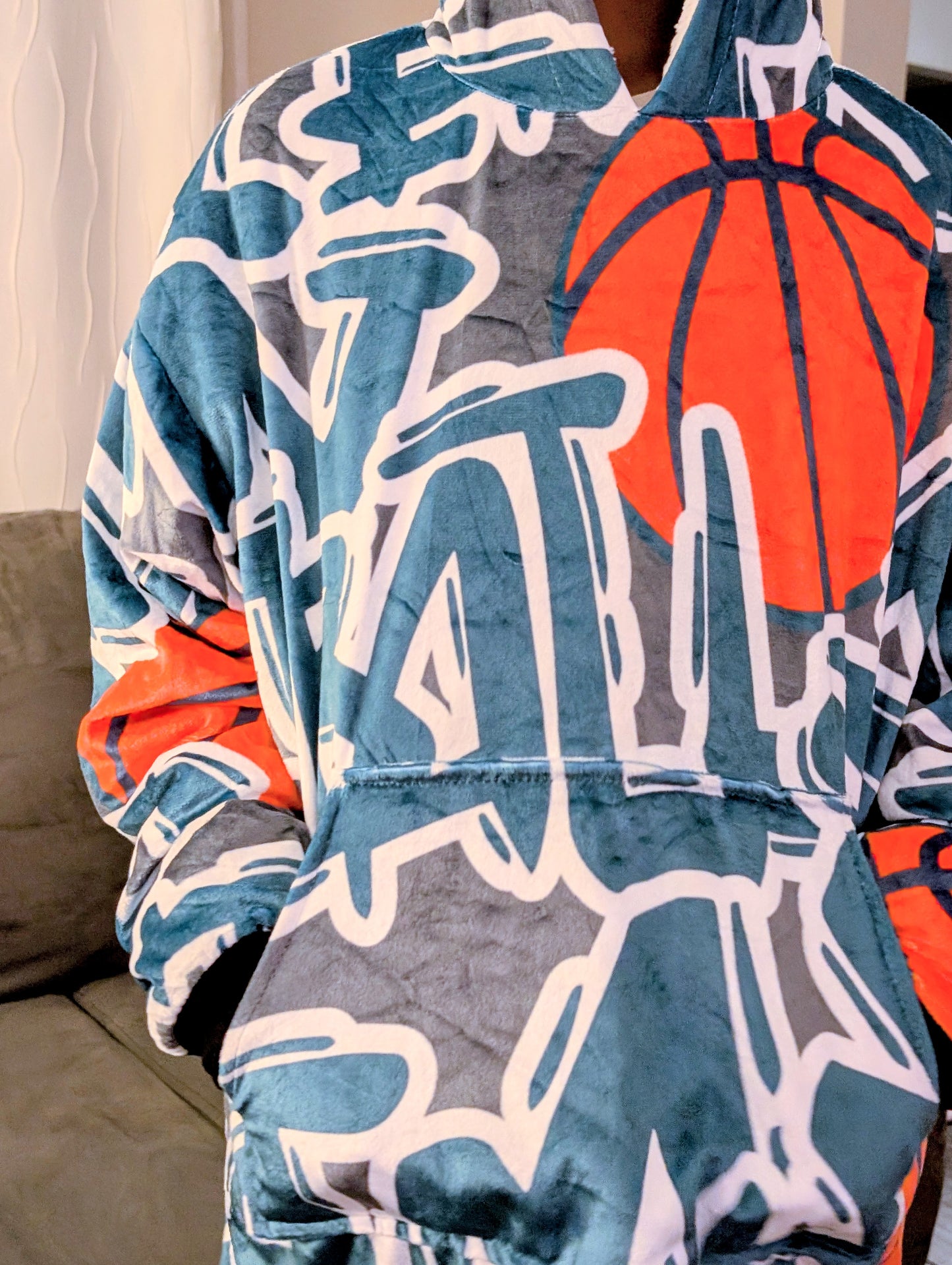 "Chill" Basketball Hoodie Blanket - Blue