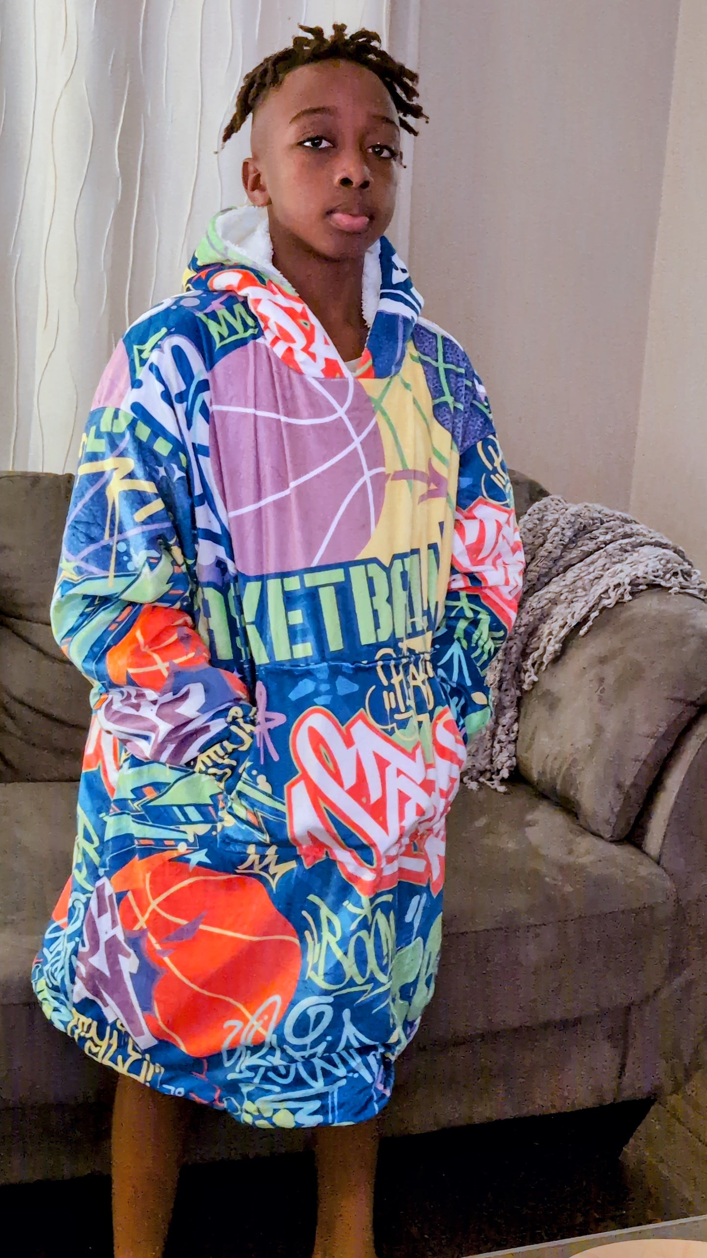 "Hustle" Basketball Hoodie Blanket