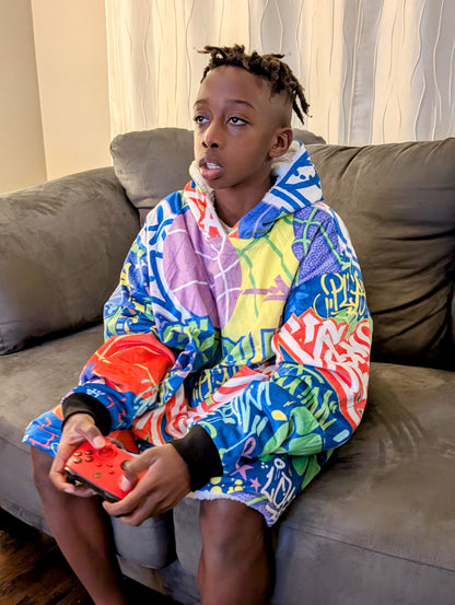 "Hustle" Basketball Hoodie Blanket