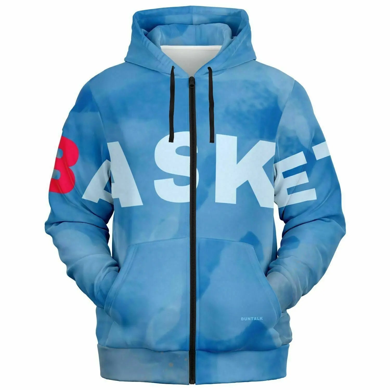 Duntalk "Beyond" Basketball Hoodie Jacket - Stone Washed Blue Subliminator