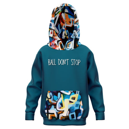 "One Stop" Baskeball Youth Hoodie - Blue