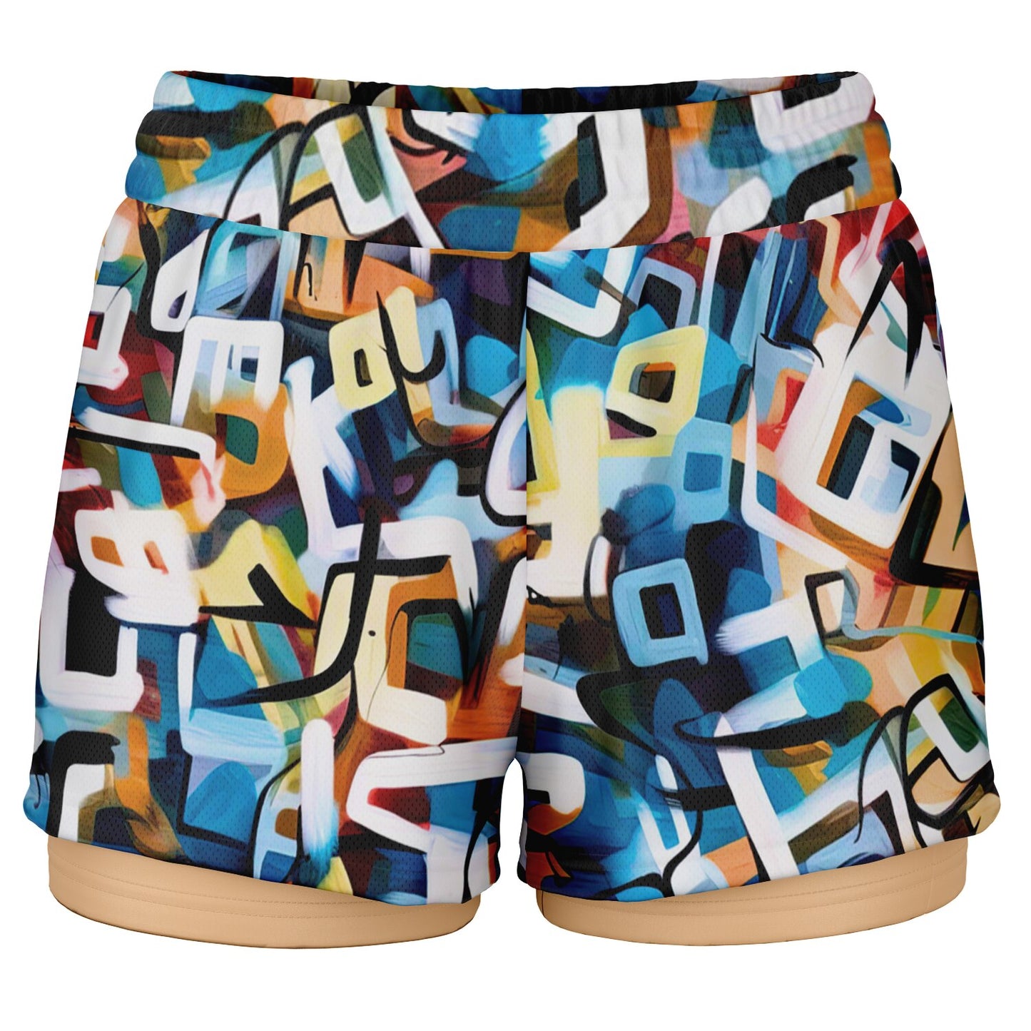 One Stop Women's 2-in-1 Shorts - Blue Reverse