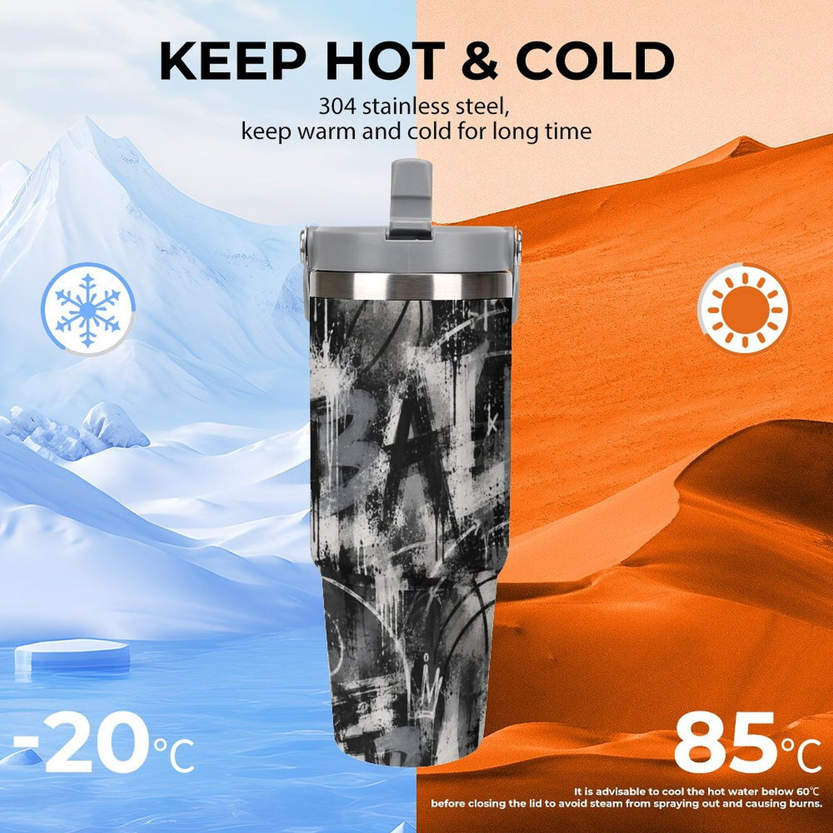 Concrete Tumbler - Grey/Black