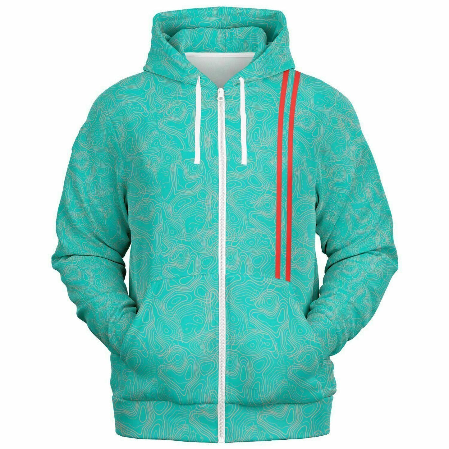 Duntalk "Splash" Basketball Zip-Up Hoodie - Aqua Subliminator