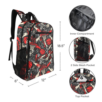 Rim Check Backpack - Large Black/Red