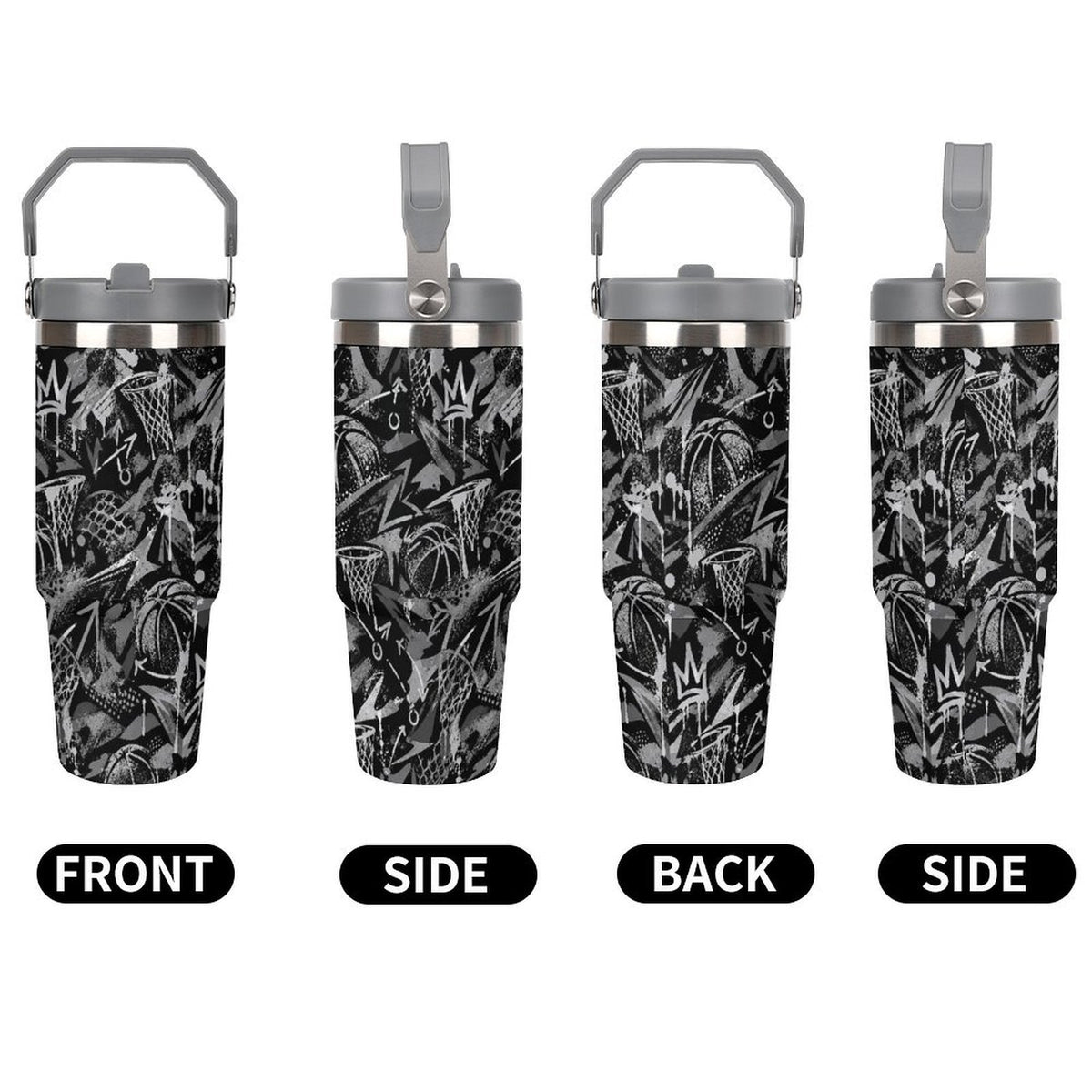 Crown Graffiti Tumbler - Black