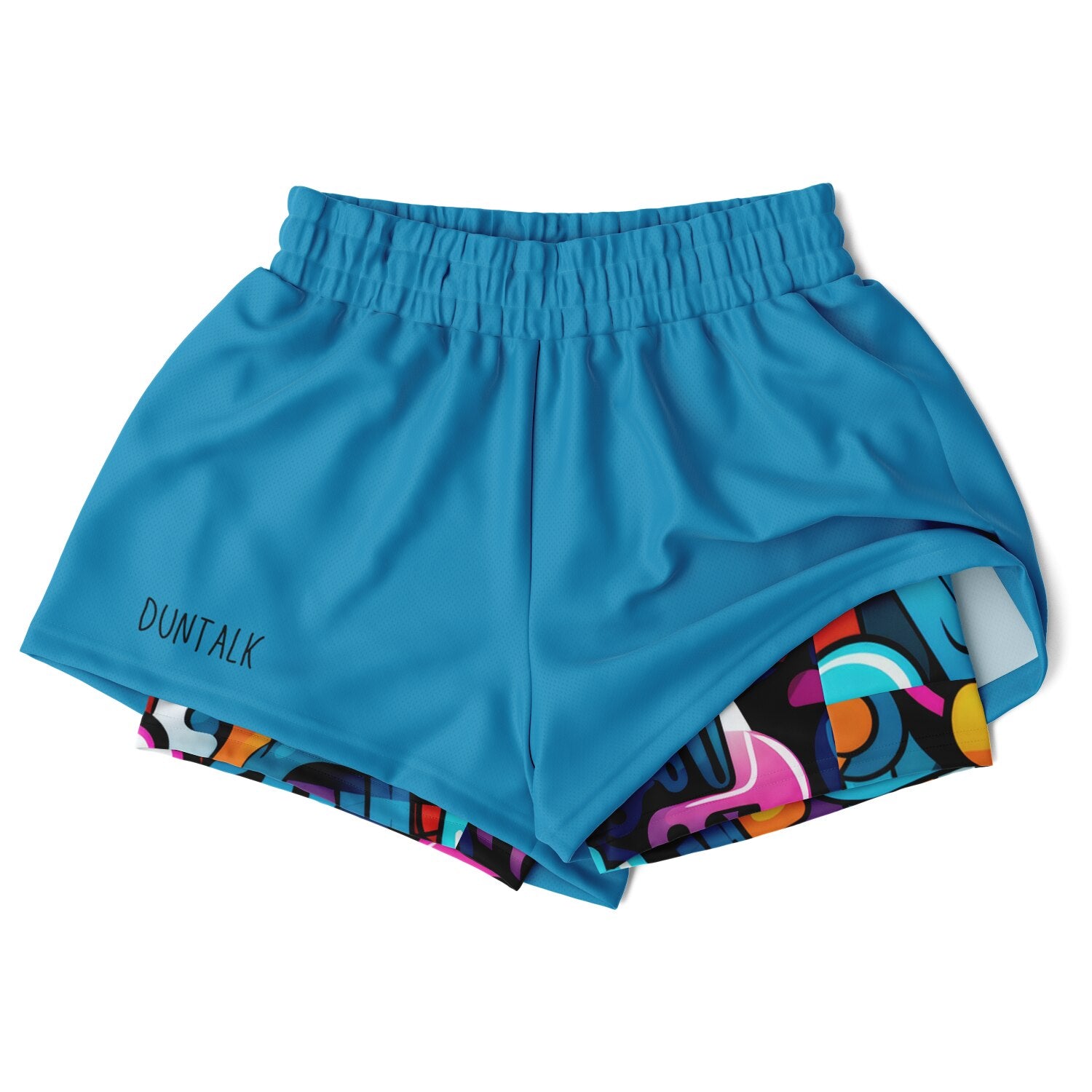 Duntalk "One Stop" Basketball Women's 2-in-1 Shorts - Blue Subliminator