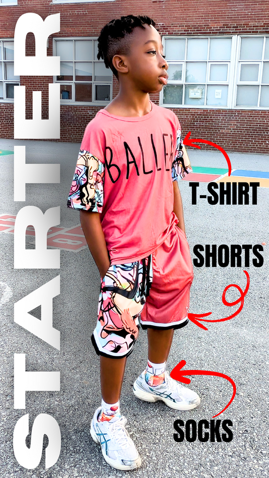 "One Stop" Basketball Classic Shorts - Mauve