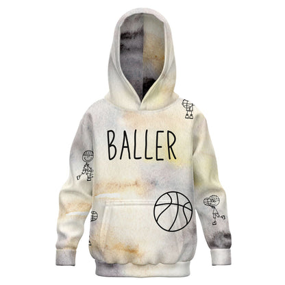 "Doodle" Basketball Youth Hoodie